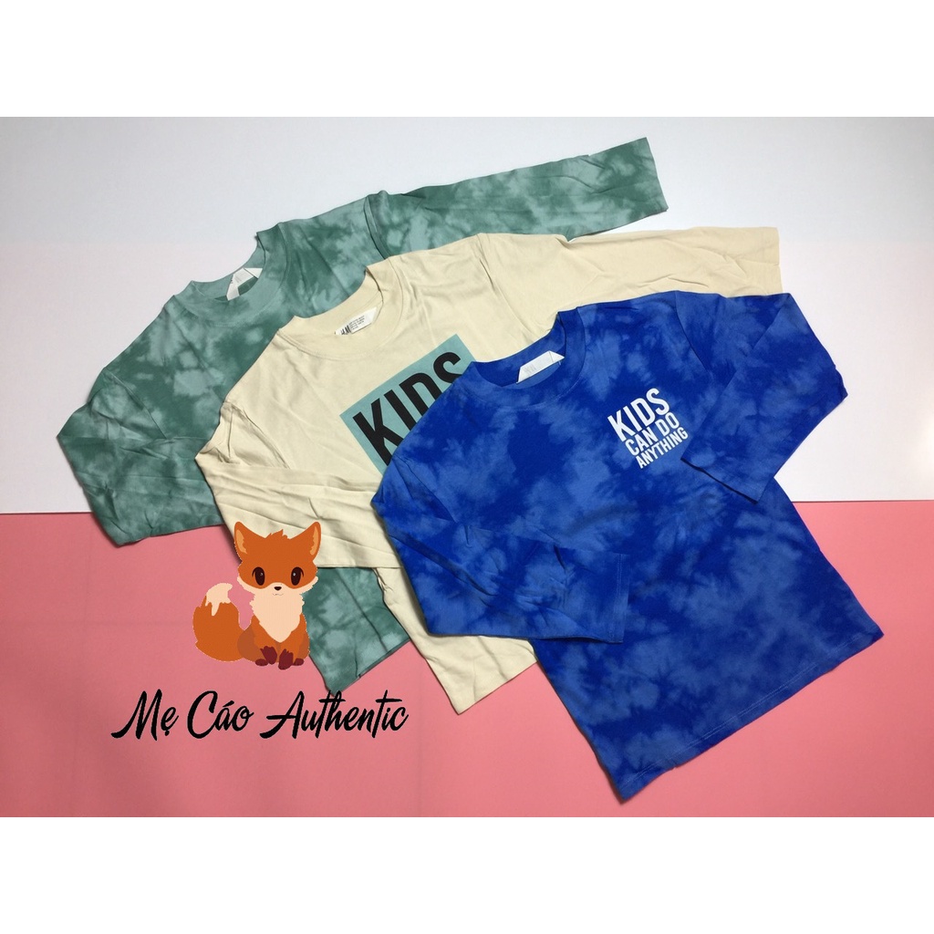 Set 3 áo cotton dài tay H&M auth cho bé trai