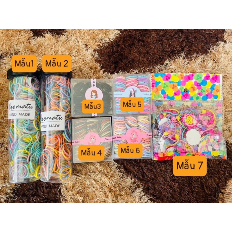 Set 50-100-500 dây buộc tóc bé nhiều màu xinh xắn❤️