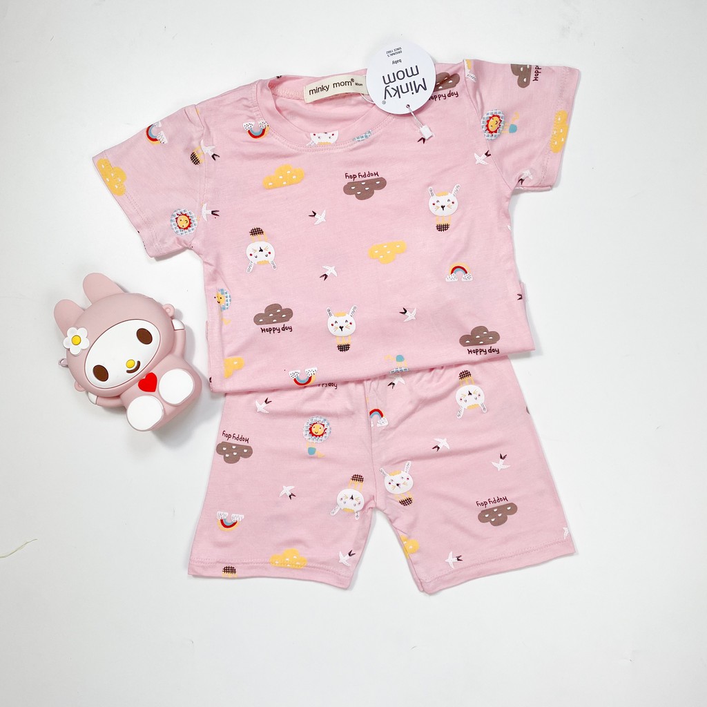 Bộ Cộc Tay MINKY MOM THUN LẠNH In Toàn Thân Họa Tiết Dễ Thương Cho Bé TN-IN32