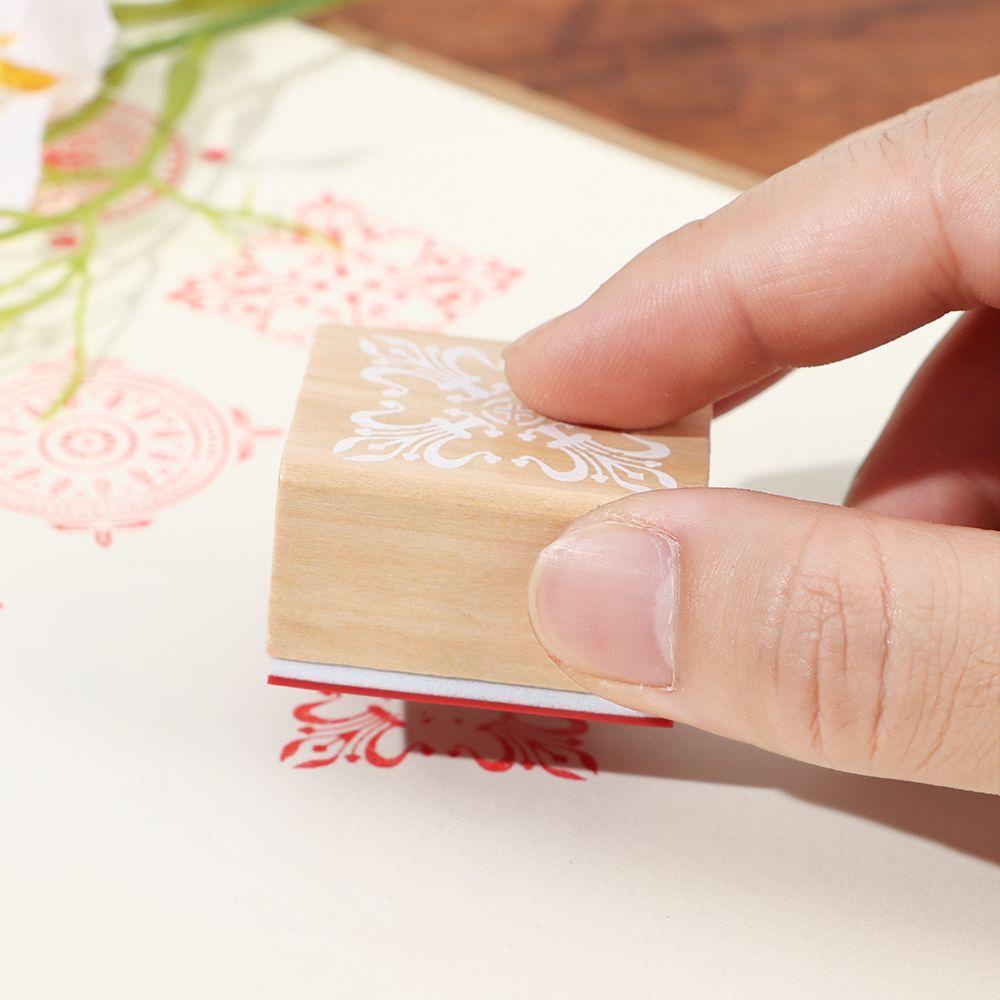 Xiantin Con Dấu In Hoa Hình Vuông Bằng Cao Su Thủ Công Cổ Điển DIY
