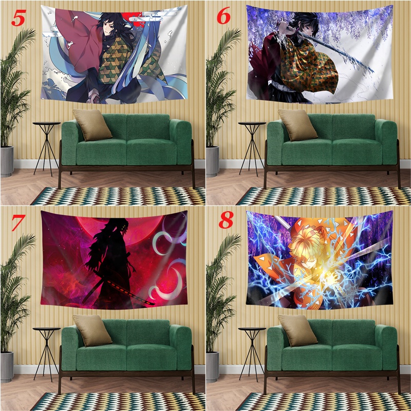 Thảm Treo Tường Trang Trí In Hình Anime Demon Slayer Chất Liệu Polyester
