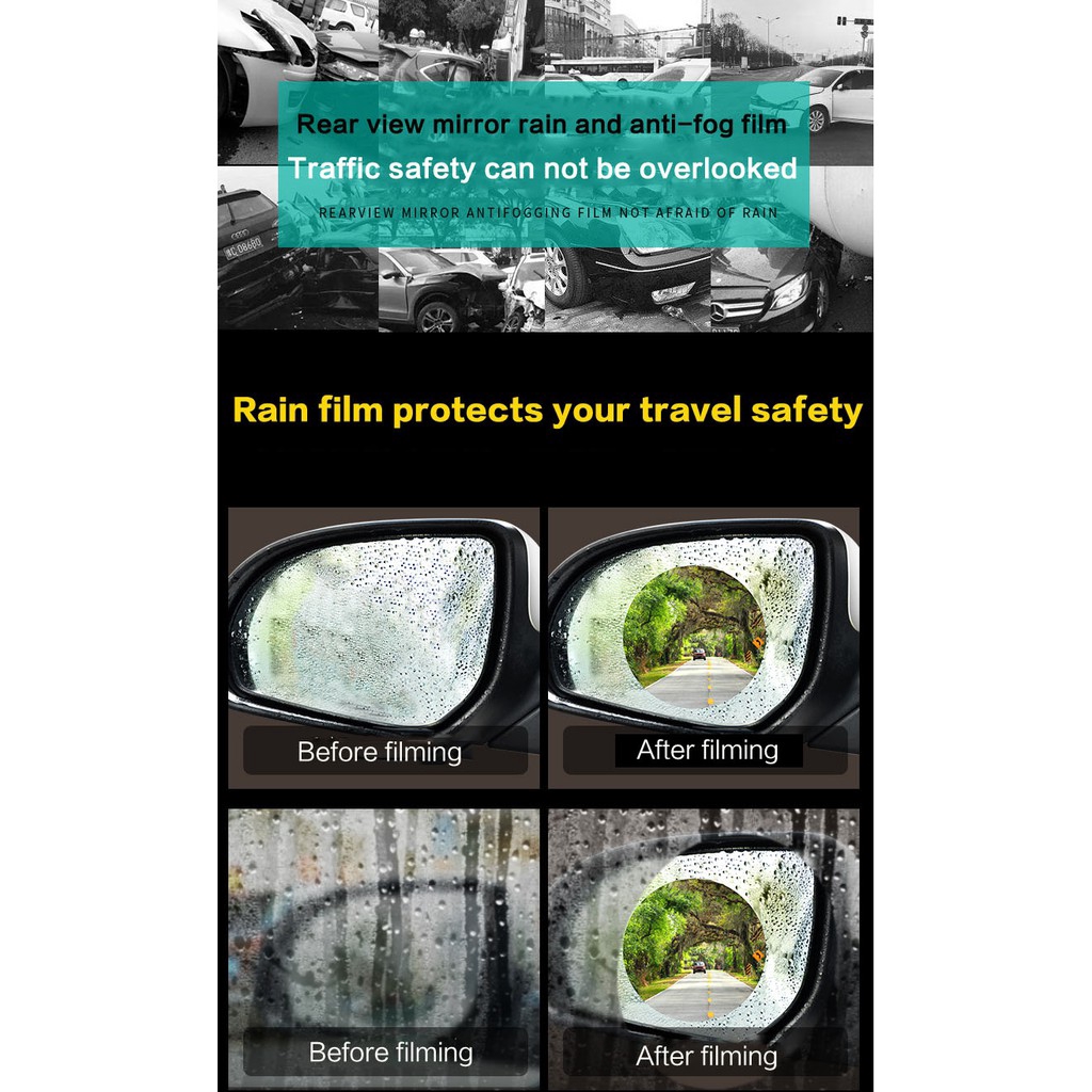 Tấm Phim Dán Kính Chiếu Hậu Xe Hơi Chống Nước, Chống Sương Mù