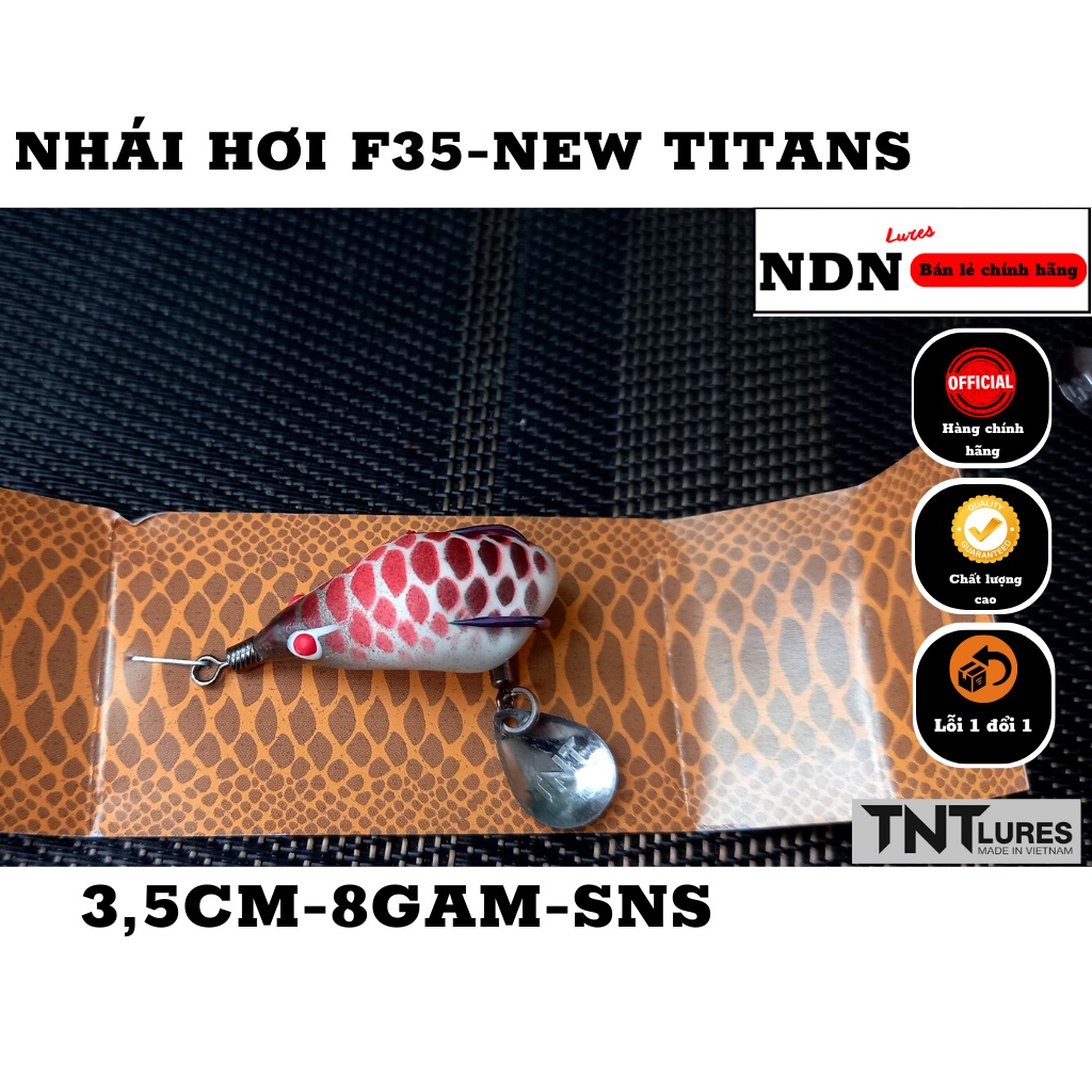 Mồi lure NHÁI HƠI F35 TNT Lures, mồi giả câu cá lóc 3,5cm-8gam-action chìm NEWS TITAN
