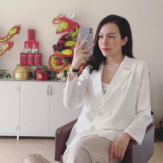 ÁO VEST NỮ DÁNG SUÔNG- ÁO BLAZER NỮ DÁNG SUÔNG CÚC BỌC