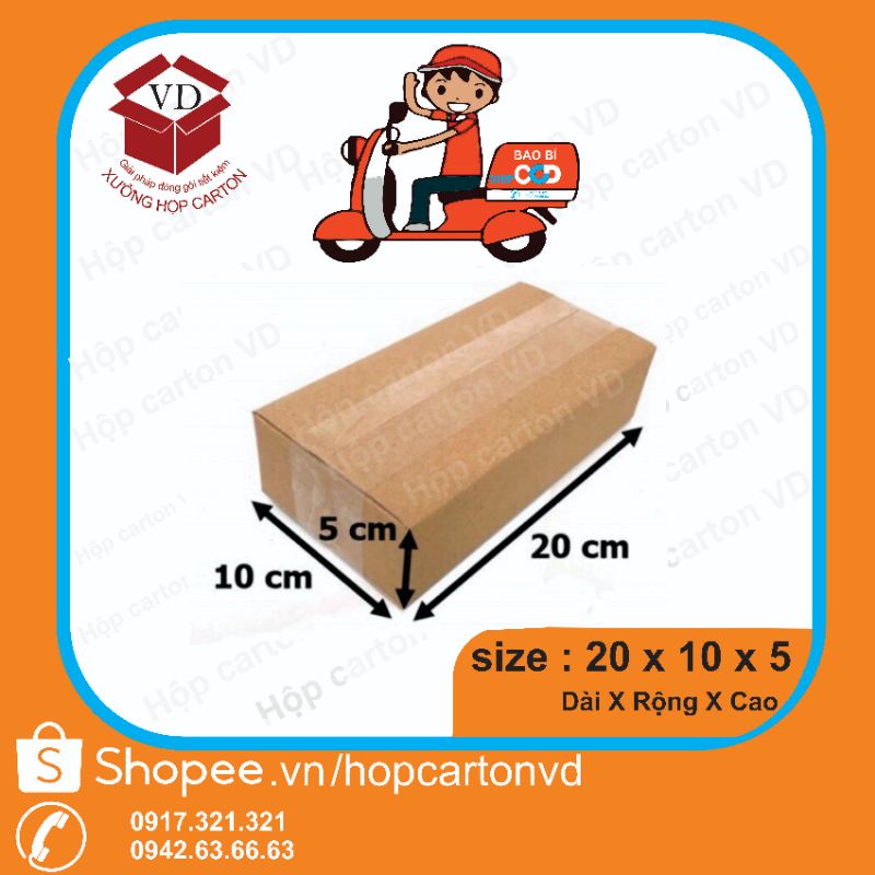 Hộp carton đóng hàng 20*10*5