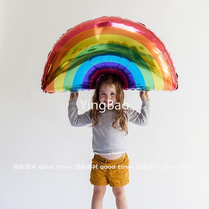 Bong Bóng Màu Cầu Vồng Cỡ Lớn 92cm Dùng Trang Trí Tiệc Sinh Nhật, Tiệc Mừng Em Bé