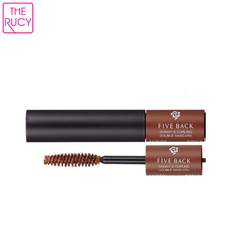 Mascara làm dài và cong mi 2 đầu The Rucy Five Back Skinny & Curling Double 02 Brown – Màu Nâu 4gx2