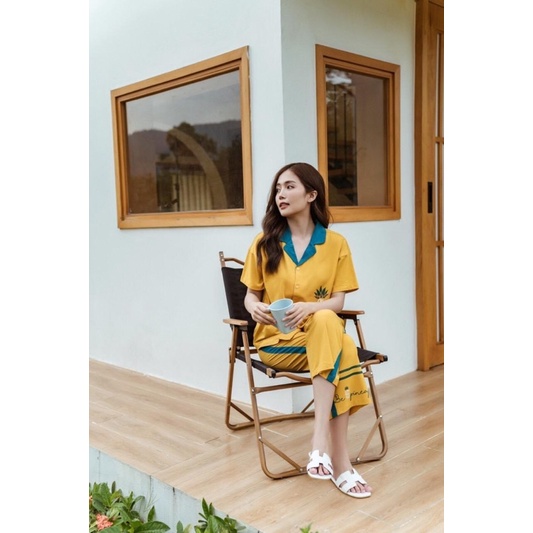 BỘ MẶC NHÀ WINNY 22240 CHẤT LIỆU COTTON ÁO CỘC TAY QUẦN NGỐ ỐNG SUÔNG