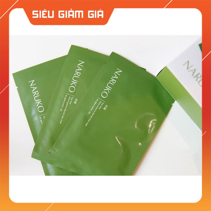 [ Bản Đài ] Mask_Naruko_Trà tràm _Mặt nạ trà tràm dành cho da mụn hộp 8 miếng – Tea Tree Shine Control and Blemish Clear