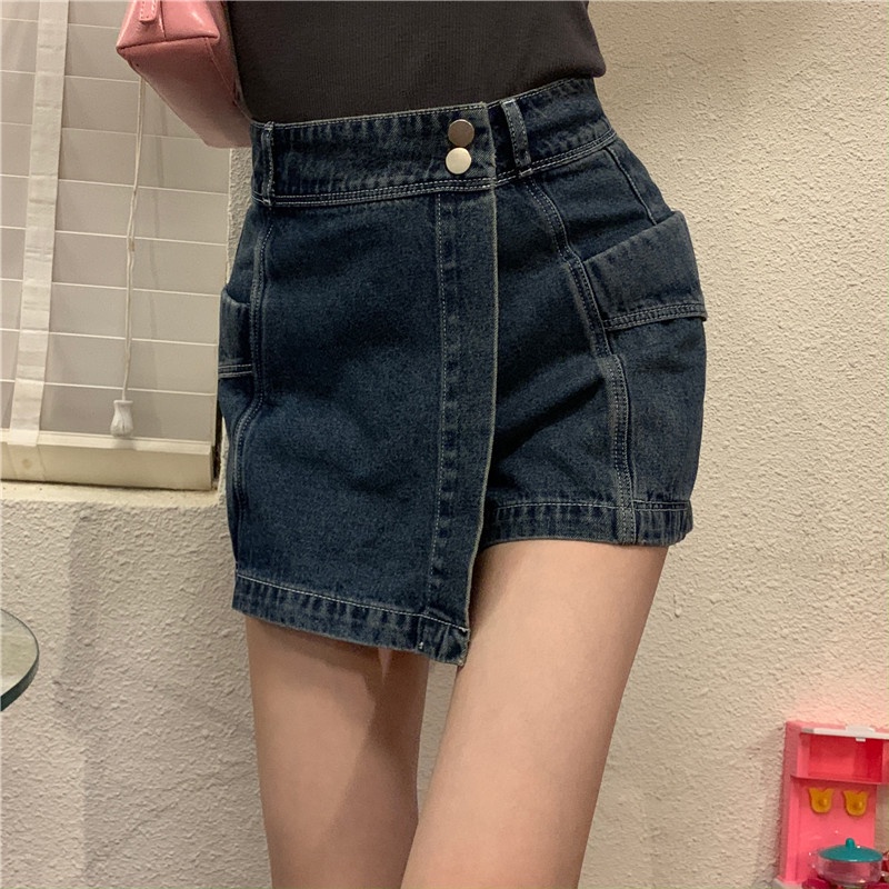 Chân váy jean Mỏng Lưng Cao Thời Trang Quyến Rũ Cho Nữ