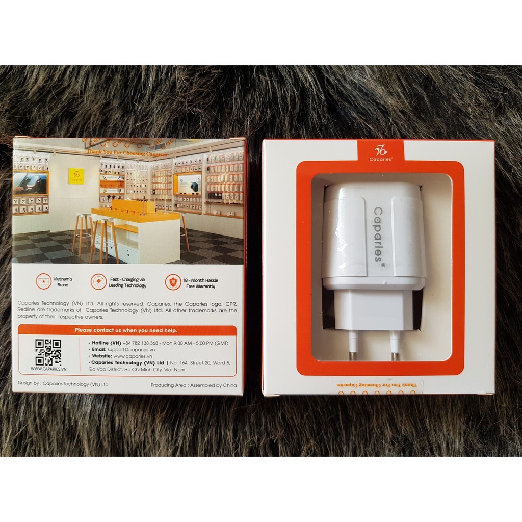 Cốc Sạc CAPARIES CPR01 - 1 Cổng USB 18W Quick Charge 3.0 - CPRPOWER1