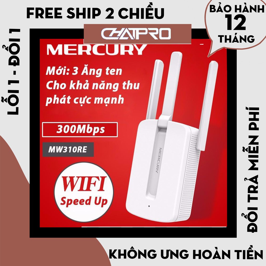 [Hàng Chính Hãng] Bộ Kích Sóng Wifi Mecury 300m 3 râu cực mạnh - Bảo Hành 24 Tháng