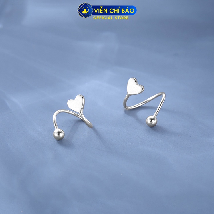 Bông tai bạc nữ xoắn Trái tim chất liệu bạc 925 thời trang phụ kiện trang sức Viễn Chí Bảo B400331