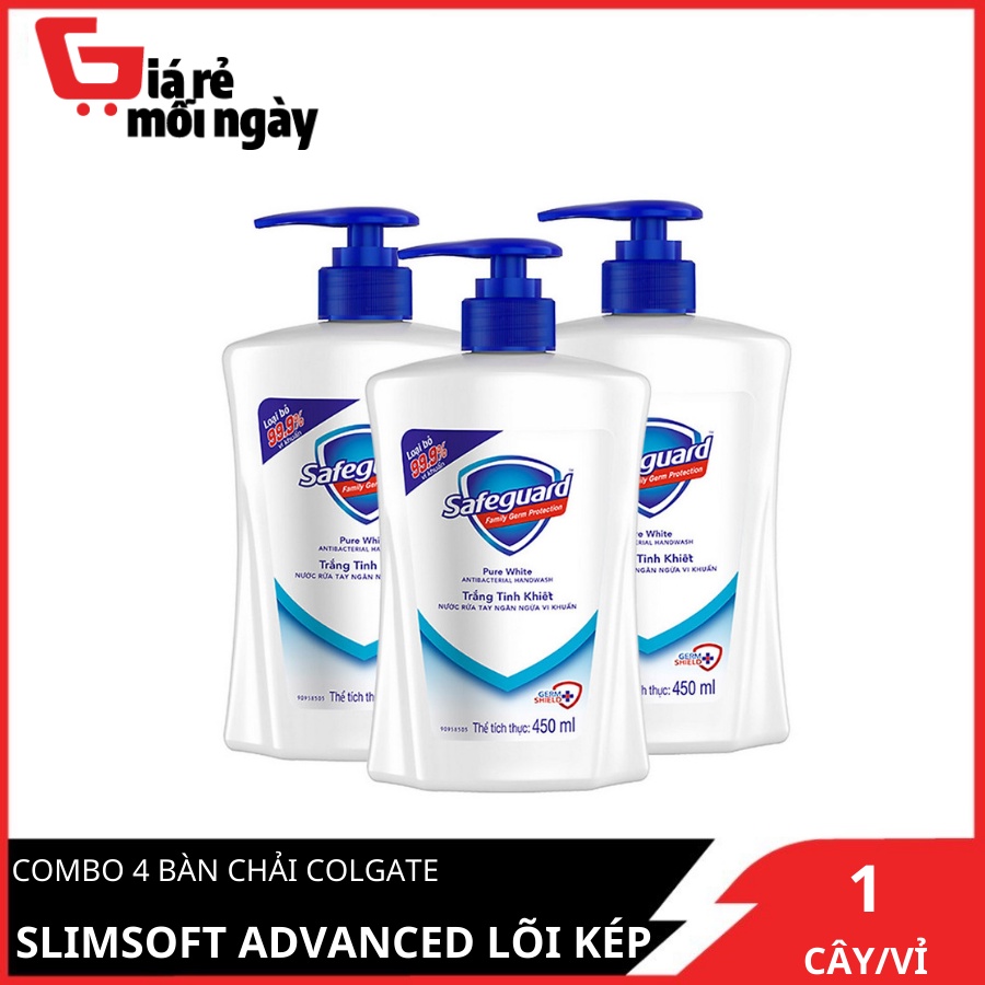 Combo 3 Nước Rửa Tay Safeguard Trắng Tinh Khiết 450ml