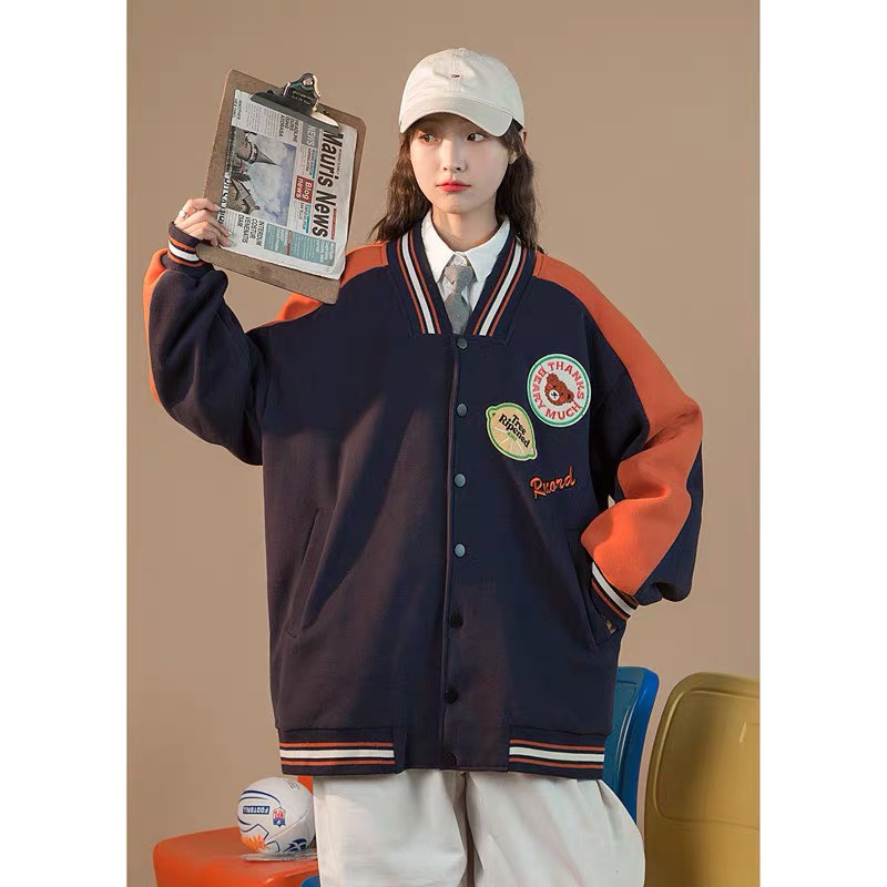 ÁO KHOÁC NỈ NỮ THIẾT KẾ TINH TẾ CỰC ĐẸP THIÊU GẤU SIÊU KUTE CHO CÁC NÀNG HÀNG MỚI