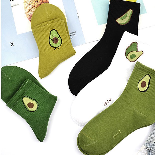 Vớ Thể Thao In Hình Trái Bơ Màu Xanh Lá Dạ Quang Kiểu Hàn Quốc Cho Nam Và Nữ | BigBuy360 - bigbuy360.vn