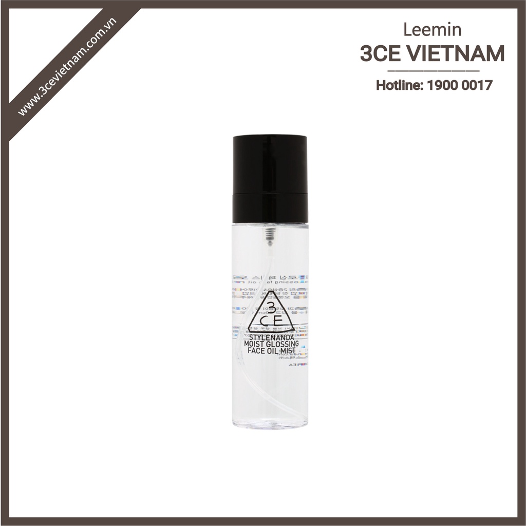 Xịt khóa lớp trang điểm kiềm dầu cấp ẩm 3CE MOIST GLOSSING FACE OIL MIST - 3CE VietNam Leemin