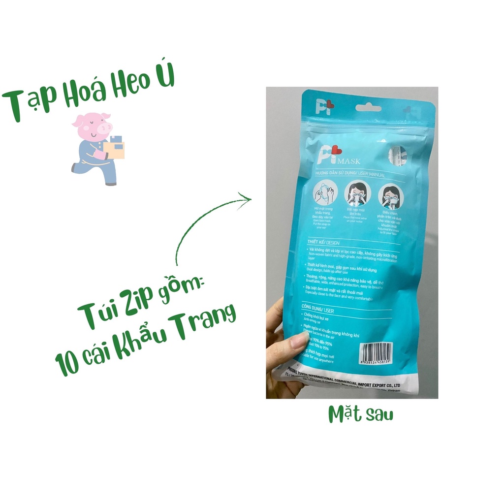 Khẩu Trang KF94 Phong Cách Hàn Quốc Kháng Khuẩn Bảo Vệ Sức Khoẻ Tiết Kiệm - Túi ZIP 10 Cái Sạch Sẽ Tiện Lợi
