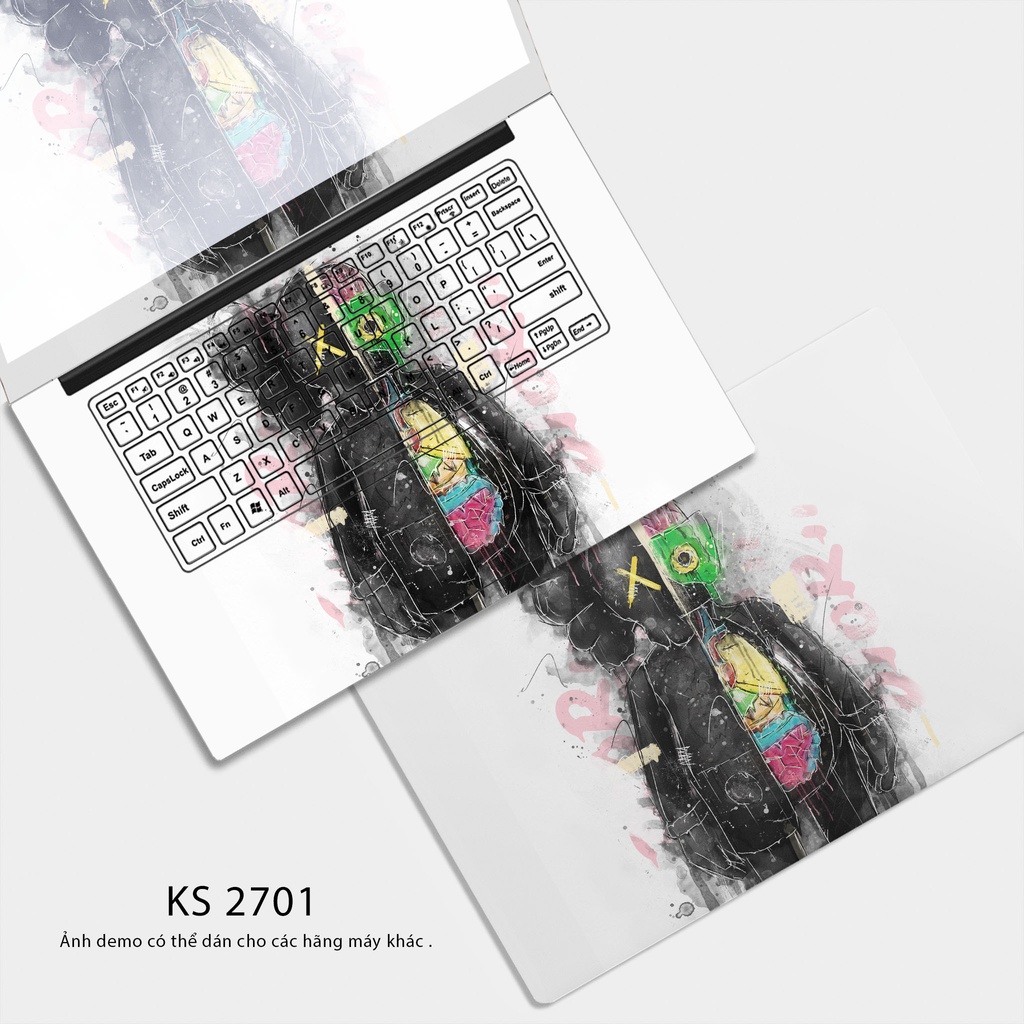 Skin Dán Laptop Mẫu Bearbrick - Decal dán dành cho mọi loại laptop - Lột bỏ không bị để lại keo