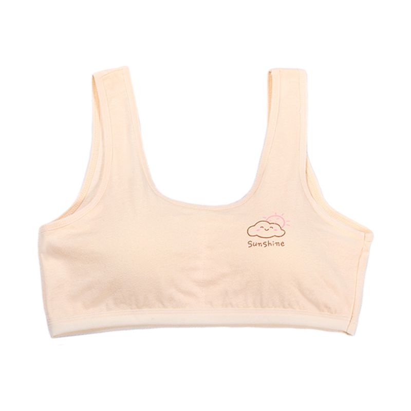 Áo lót vải cotton Hai Dây Bản Rộng Màu Trơn In Họa Tiết Hoạt Hình Cho Bé Gái