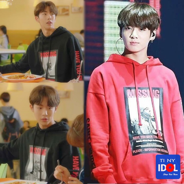 Áo Hoodie Jungkook BTS Mặc Trong Fan Meeting Màu Đỏ