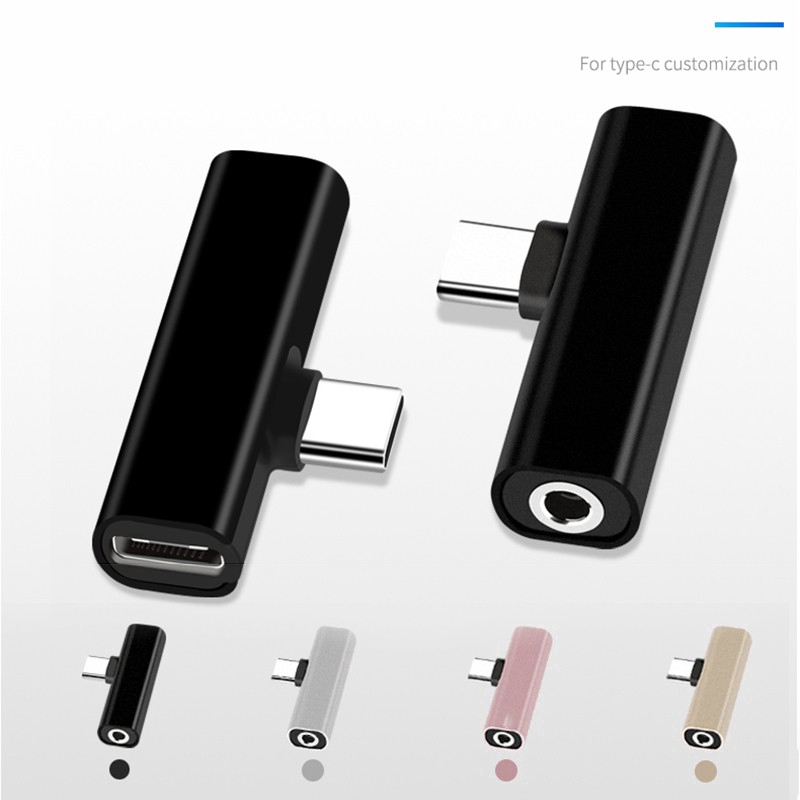 Bộ chuyển đổi USB Type C sang giắc cắm tai nghe 3.5mm và cổng sạc 2 trong 1 cho Xiaomi Samsung