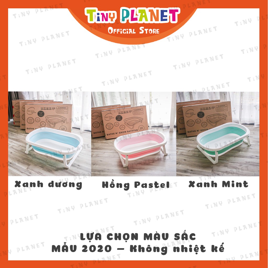 [2 MẪU] Chậu tắm gập gọn kèm nhiệt kế đo nước Tiny Tots cho bé