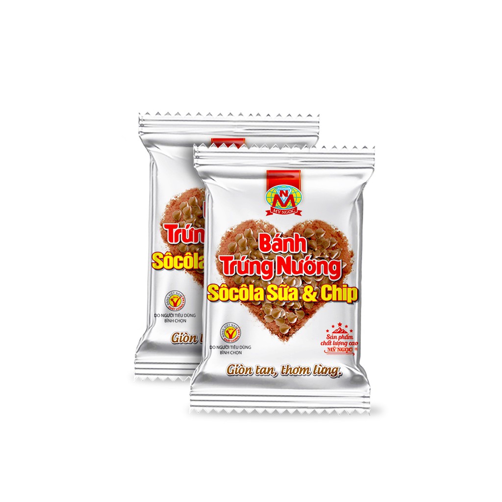 45g Bánh trứng nướng SÔCÔLA chip GIÒN TAN ít ngọt - Baked Egg & Chocolate chip Cookies - 1hộp có 5bánh - 5 pieces a pack