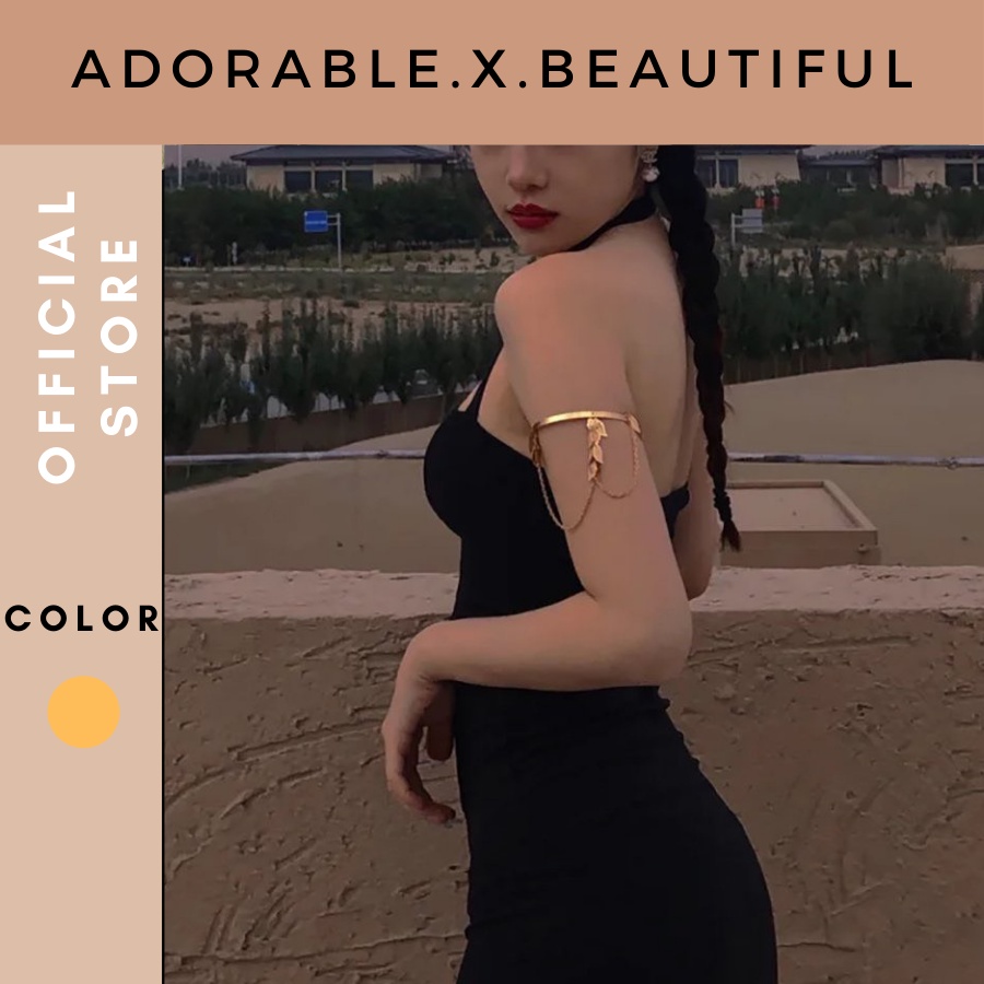 Vòng Đeo Bắp Tay Dạng Xích Hình Lá Phong Cách Boho Hy Lạp [ADORABLE]