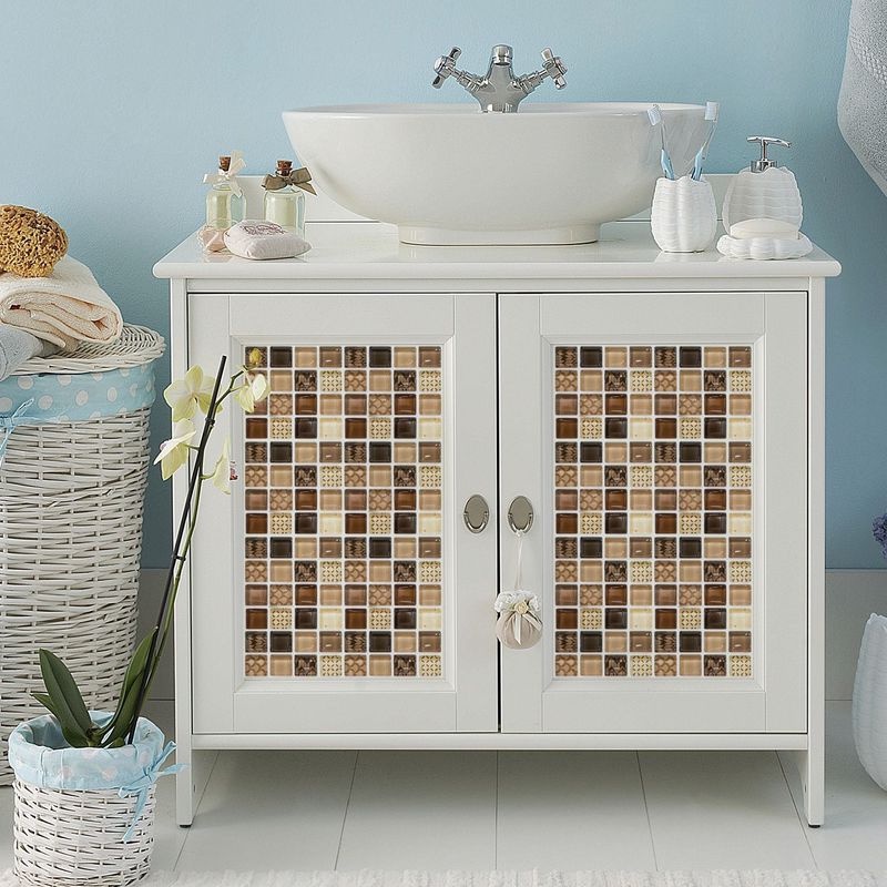 Set 18 Miếng Dán Tường Giả Gạch 10x10cm Chống Thấm Nước Trang Trí Nội Thất
