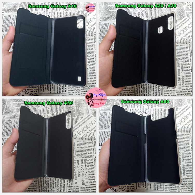 Bao Da Samsung Galaxy A10 / A20 / A30 / A50 / A70 / A80 Kiểu Dáng Gấp 2 Mặt Và Có Phối Ví Sang Trọng