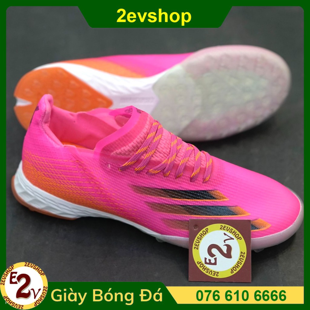 Giày đá bóng thể thao nam trend 𝐗 𝐆𝐡𝐨𝐬𝐭𝐞𝐝 Hồng Cam, siêu phẩm giày đá banh cỏ nhân tạo - 2EVSHOP