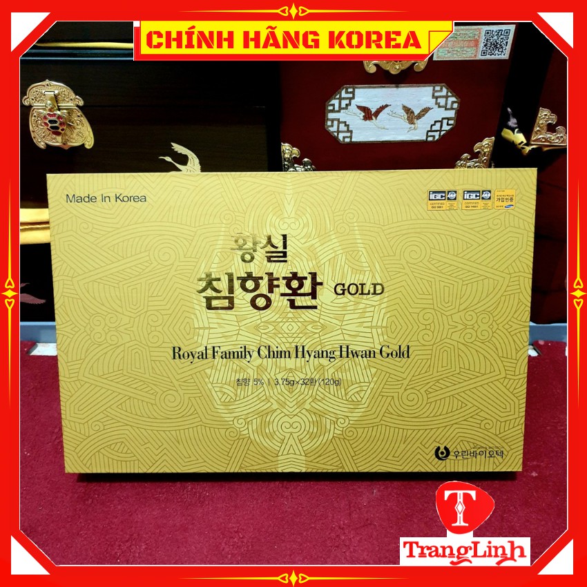 Bổ não GeumHwan Gold, An cung Trầm Hương thượng hạng, Hộp quà tặng 32 viên, tranglinhkorea