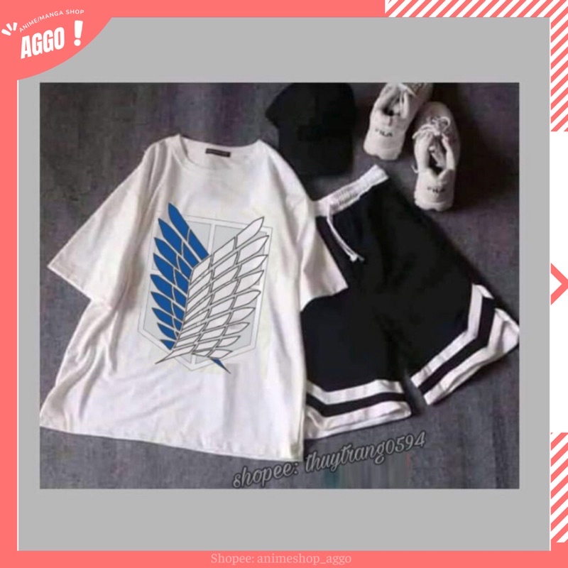 Set Áo Quần Hè Anine Attack On Titan Cá Tính