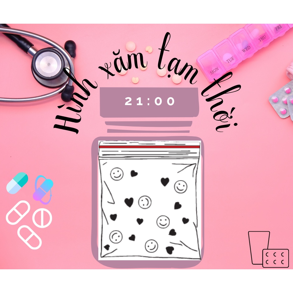 "PILL🤒" Hình Xăm Dán Mới Nhất,Chống Nước 100%,Giữ Hình Lâu - Hai Mốt Giờ Store 🌺