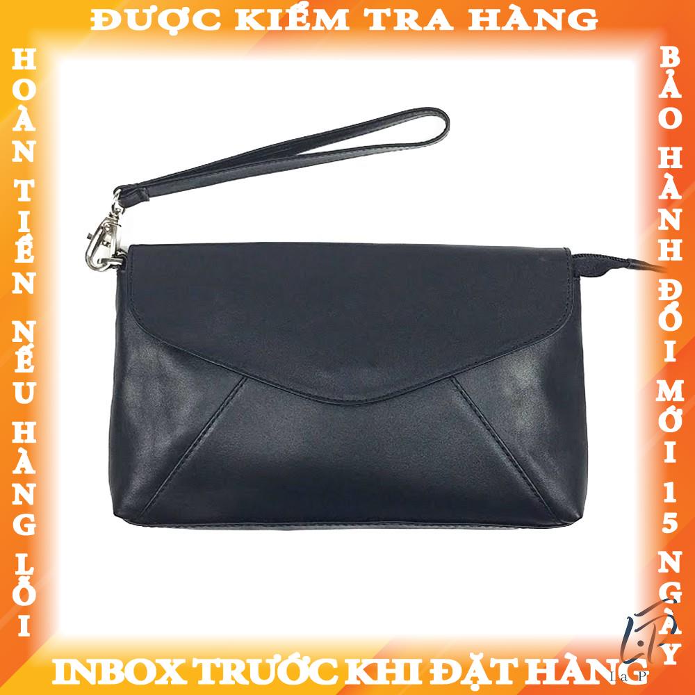 Ví nữ da bò thật kiểu dáng phong bì - Màu sắc đen / xanh navy chinhlay