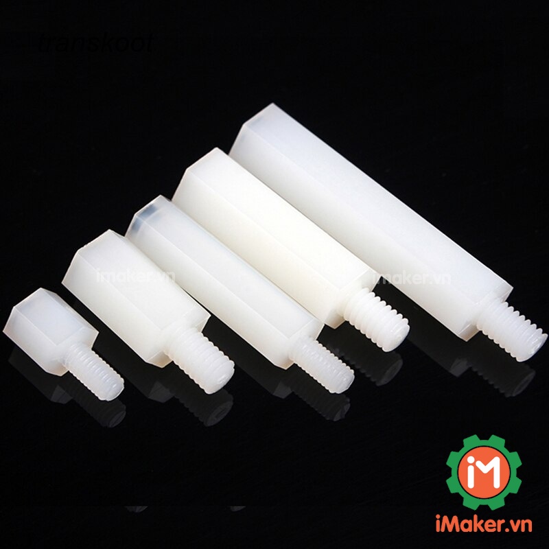 Trụ Nhựa M3 Đực-Cái + 6mm Nhiều Kích Thước, Đỡ PCB, Lắp Mạch Điện - Gói 10 Cái