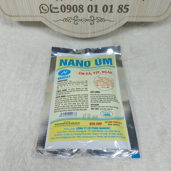 thuốc úm gà , vịt con (NANO) - (COMBO 2 GÓI) mỏi gói / 100 gram