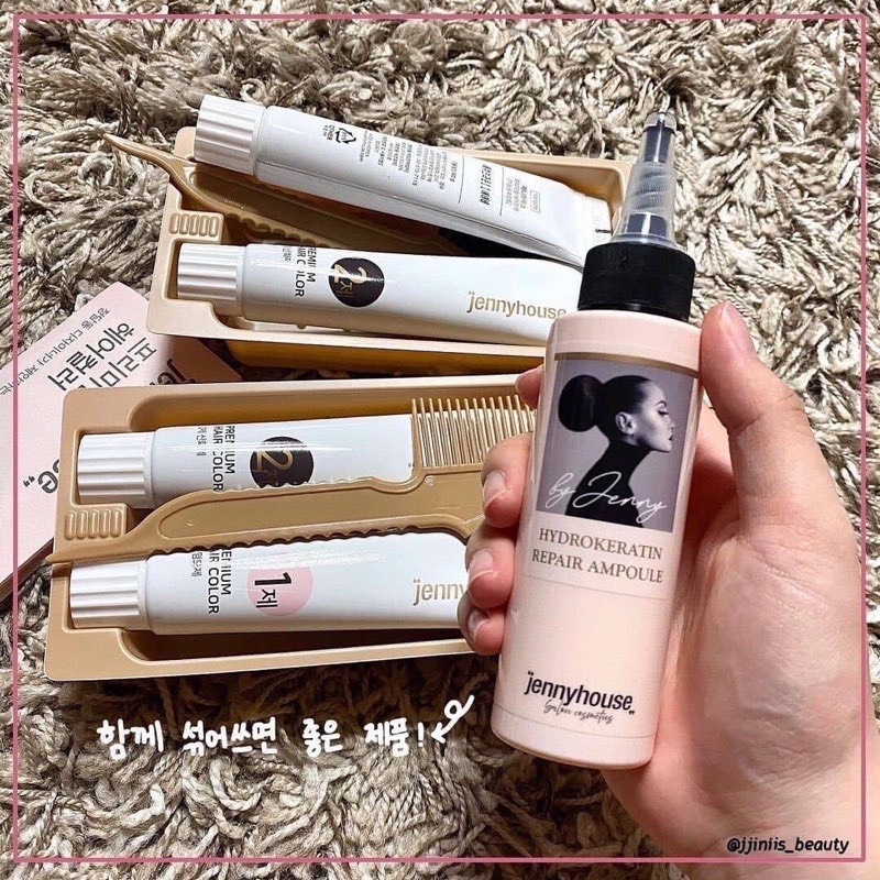 Màu Nhuộm Tóc Cao Cấp Lên Màu Chuẩn Từ Thiên Nhiên Jenny House Premium Hair Color 120g Hàn Quốc