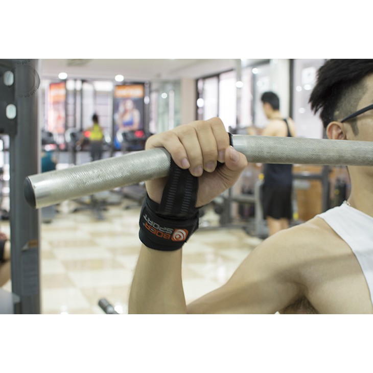 Dây kéo lưng kết hợp quấn cổ tay cao cấp Boer ( 1 đôi ) Dây Lifting Straps