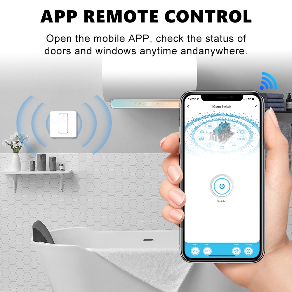Máy sưởi ấm SMATRUL thông minh wifi Zigbee 20A có công tắc phích cắm EU cho Alexa Google Home