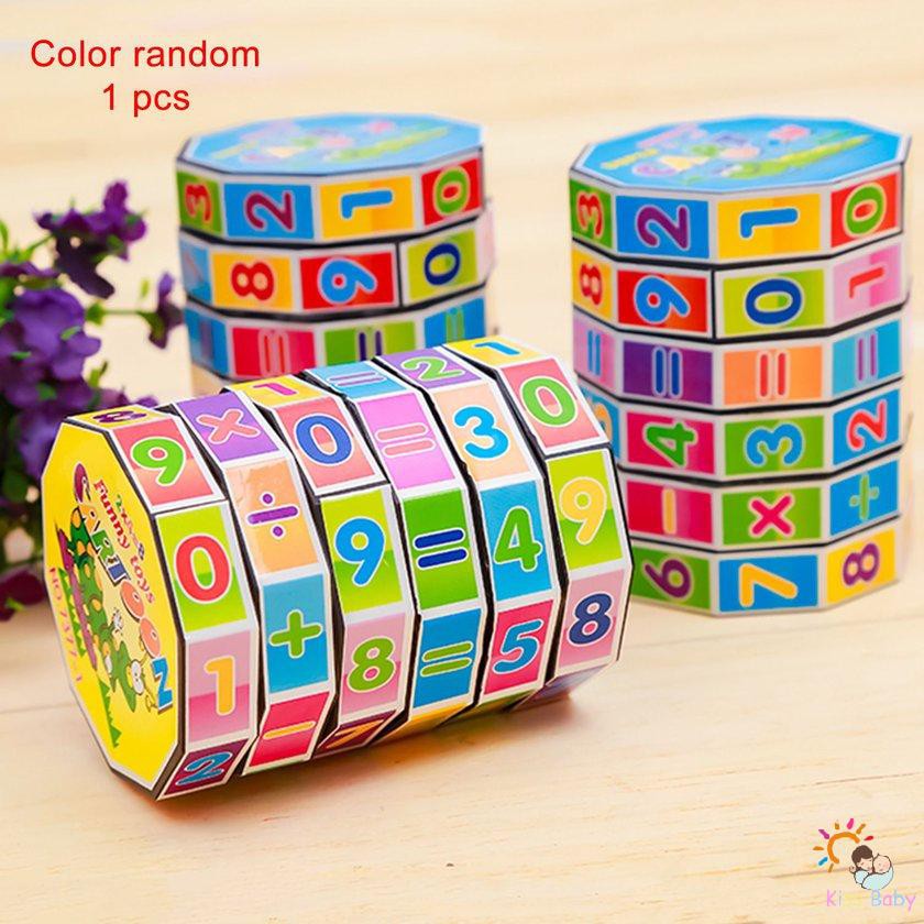 Đồ chơi khối hình trụ in số bằng nhựa 6 lớp cho trẻ em