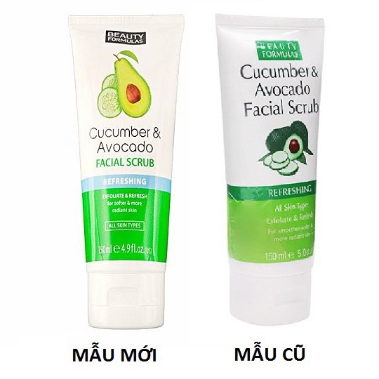 Sữa rửa mặt bơ và dưa leo tẩy tế bào chết Cucumber &amp; Avocado Facial Scrub - 150ml