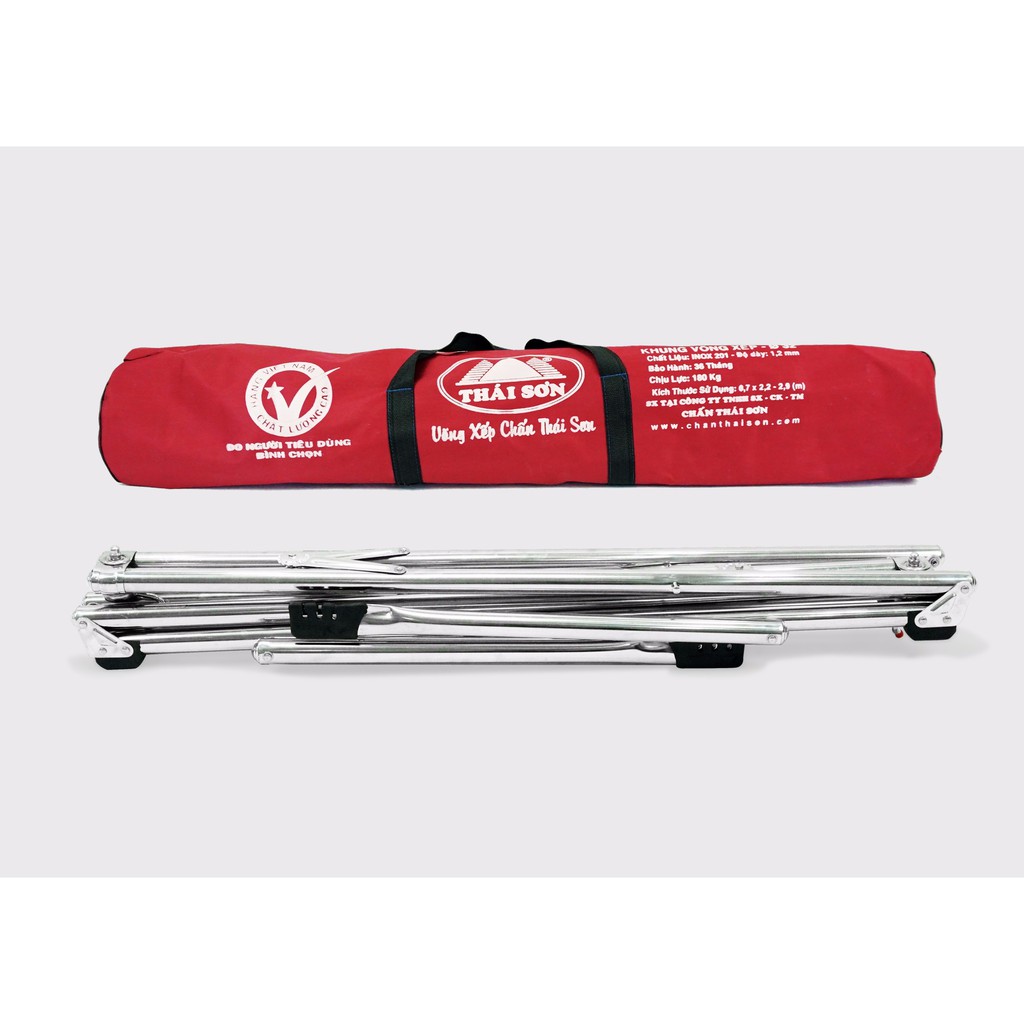 Võng xếp Thái Sơn ống tròn  - Võng xếp inox cao cấp Thái Sơn
