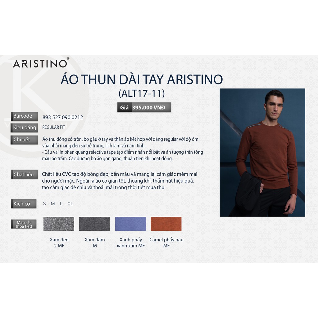 Áo thun dài tay Aristino 4 màu giá 395k | BigBuy360 - bigbuy360.vn