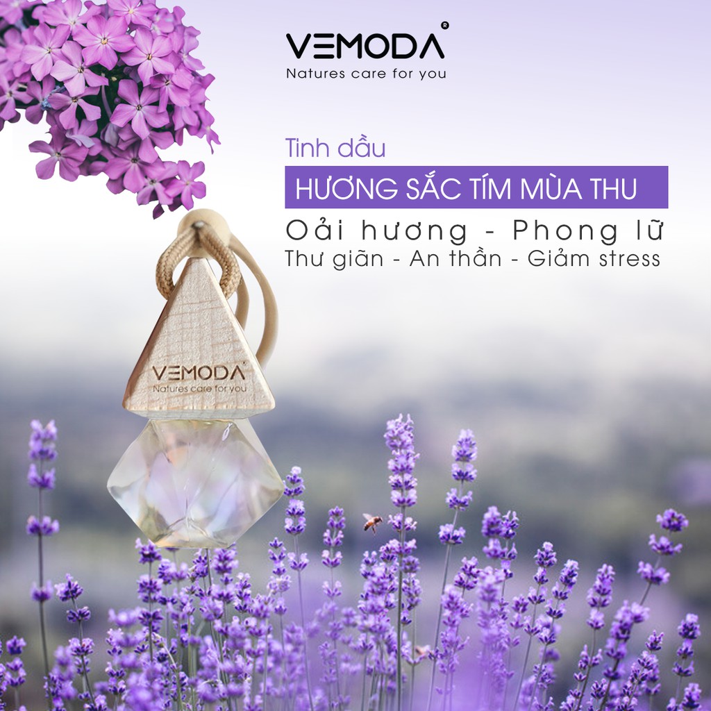 [Mã BMBAU50 giảm 7% đơn 99K] Tinh dầu treo xe ô tô cao cấp Vemoda dung tích 8ml - hương Sắc tím mùa thu