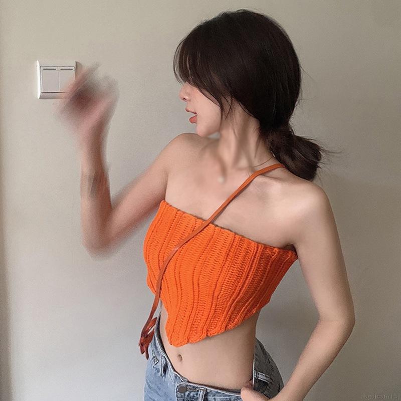 Áo Croptop Dệt Kim Sát Nách Thiết Kế Hở Lưng Quyến Rũ
