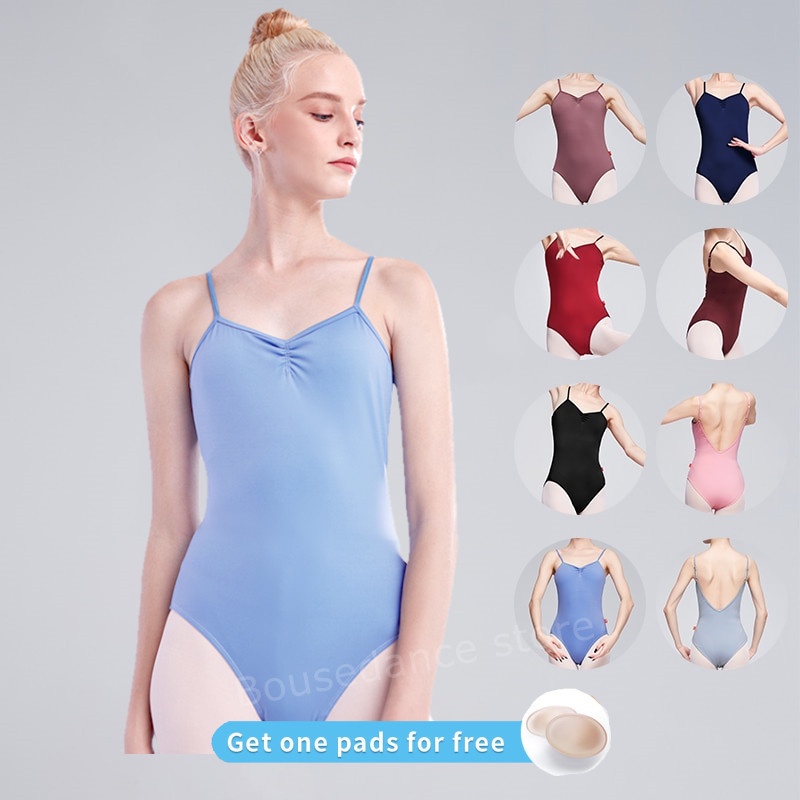 Bộ đồ liền thân múa ba lê cổ chữ V hở lưng gợi cảm cho nữ tùy chọn màu sắc