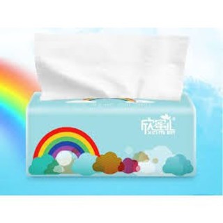 Thùng 30 Gói Giấy Ăn Cầu Vồng Làm Từ Bột Gỗ 100% Không Chất Tẩy Trắng