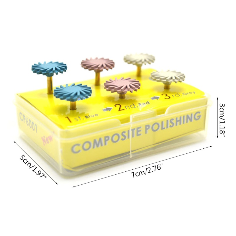 [Hàng mới về] Hộp 6 đĩa đánh bóng răng 3 mức độ chuyên dụng